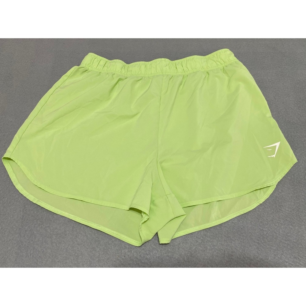 Gymshark Lime Green Running Shorts Womens Medium Athletic Dolphin Hem Workout